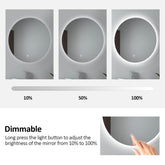 EMKE OLM03 Frameless Round LED Mirror 6500K Dimmable, 50/60/80 cm